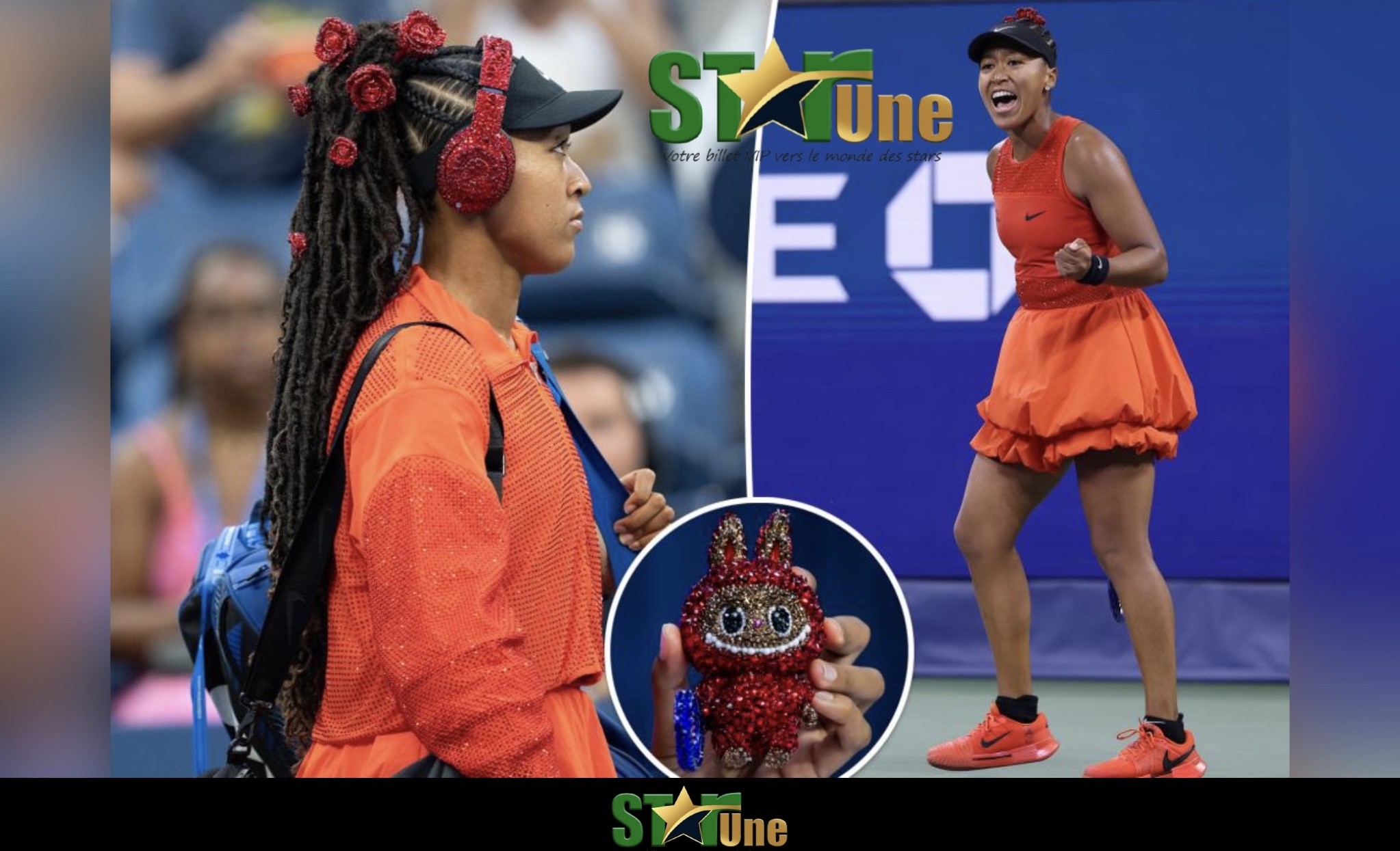 Naomi Osaka étincelle au US Open avec son Labubu strassé